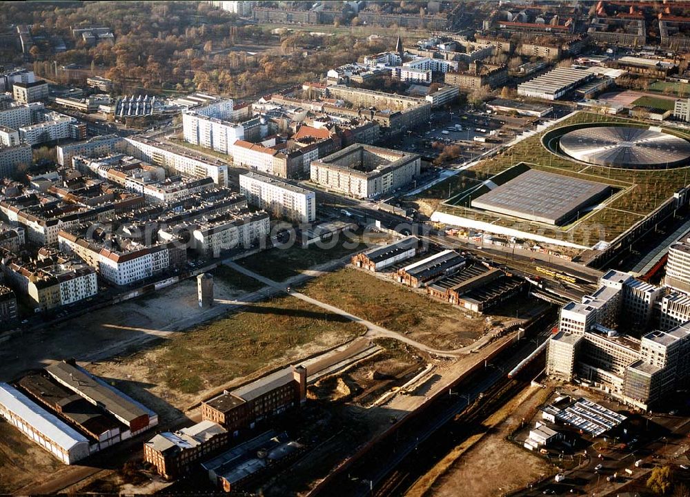 Berlin - Lichtenberg from the bird's eye view: Gelände des ehem. Berliner Schlachthofes an der Landsberger Allee in Berlin - Lichtenberg.