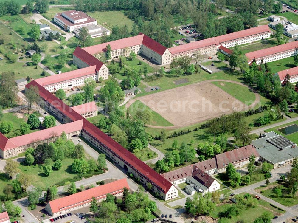 Strausberg / Brandenburg from the bird's eye view: Gelände des ehem. DDR-Verteidigungsministeriums in Strausberg - Nord am Flugplatz.