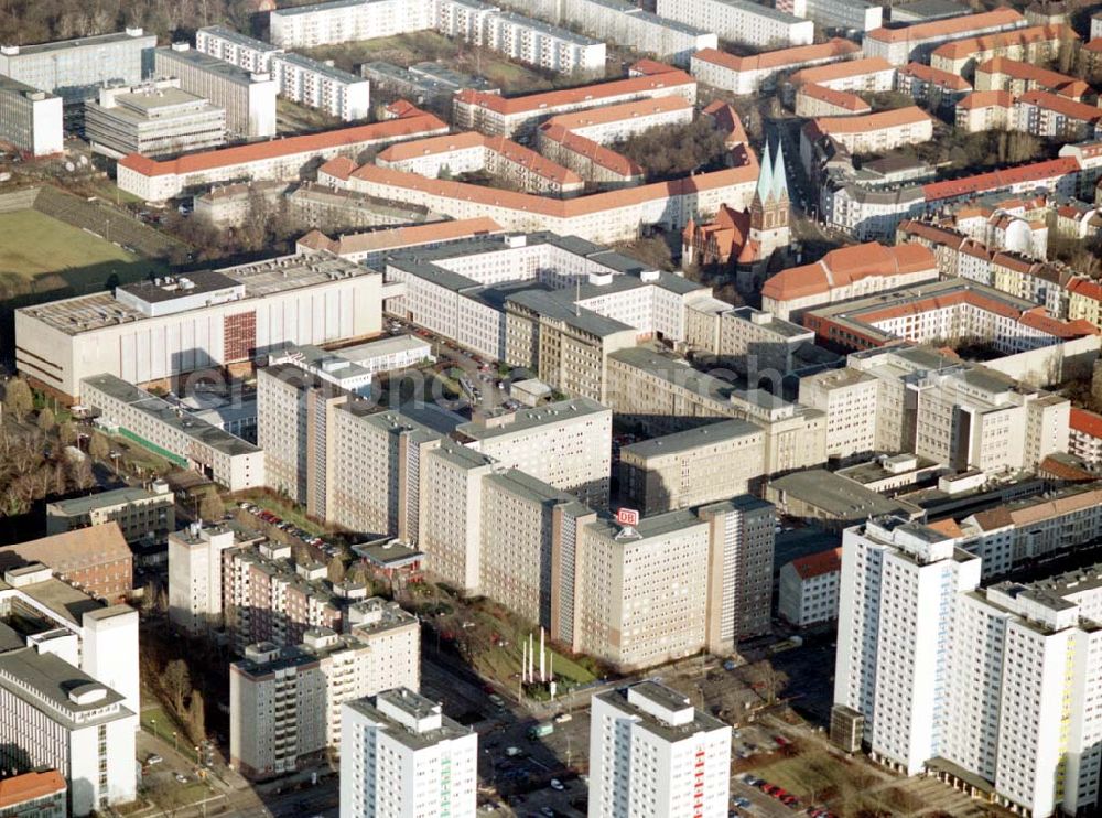 Berlin - Lichtenberg from the bird's eye view: Gelände des ehem. Ministeriums für Staatssicherheit der DDR an der Ruschestraße in Berlin Lichtenberg