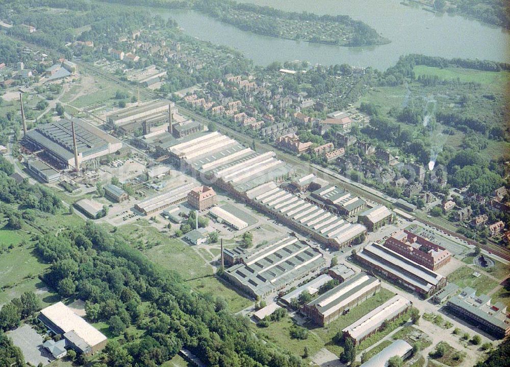 Wildau from above - Gelände des ehem. Schwermaschinenbaukombinates in Wildau an der Dahme.