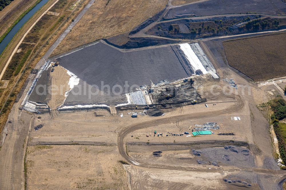 Dinslaken from above - Reclamation site of the former mining dump on Brinkstrasse in Dinslaken in the state North Rhine-Westphalia, Germany