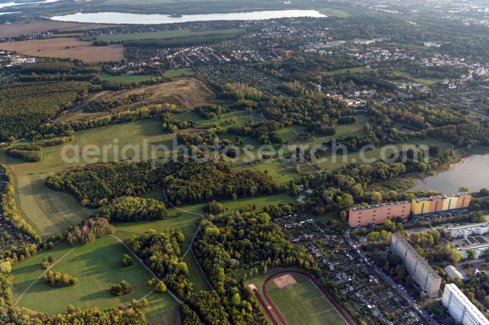 Aerial image Leipzig - Reclamation site of the former mining dump Doesen in Leipzig in the state Saxony