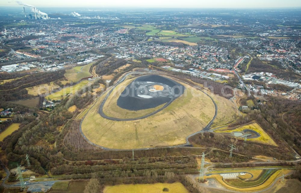 Gladbeck from above - Reclamation site of the former mining dump in Gladbeck in the state North Rhine-Westphalia