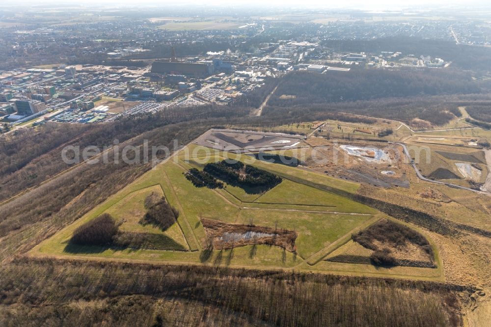 Aerial image Bergkamen - Reclamation site of the former mining dump Halde Grosses Holz in Bergkamen in the state North Rhine-Westphalia, Germany