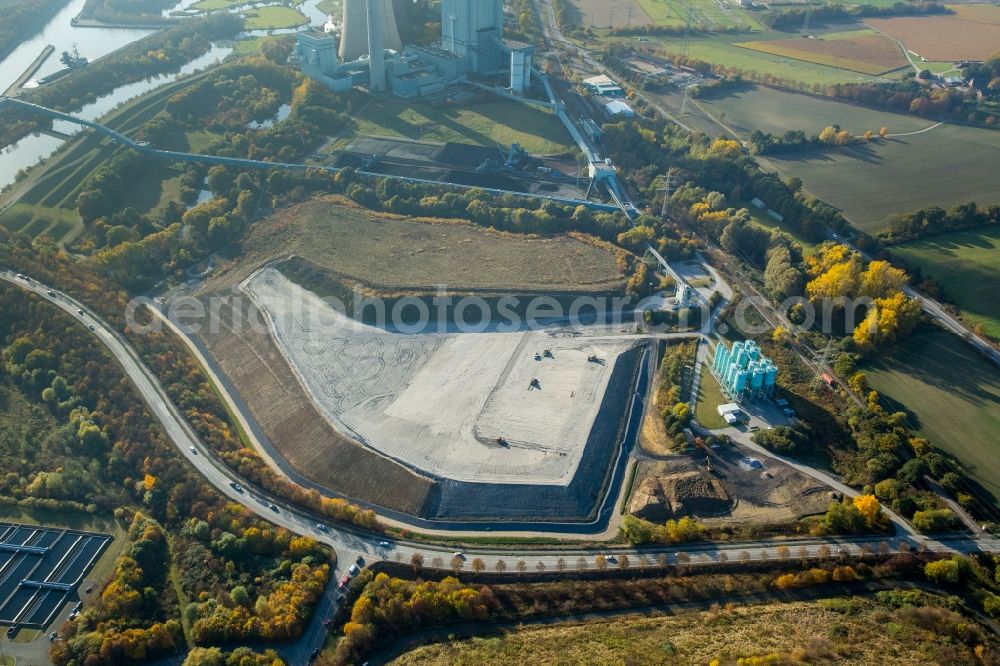 Aerial photograph Werner - Reclamation site of the former mining dump of RWE Power AG Kraftwerk Gersteinwerk in Werner in the state North Rhine-Westphalia