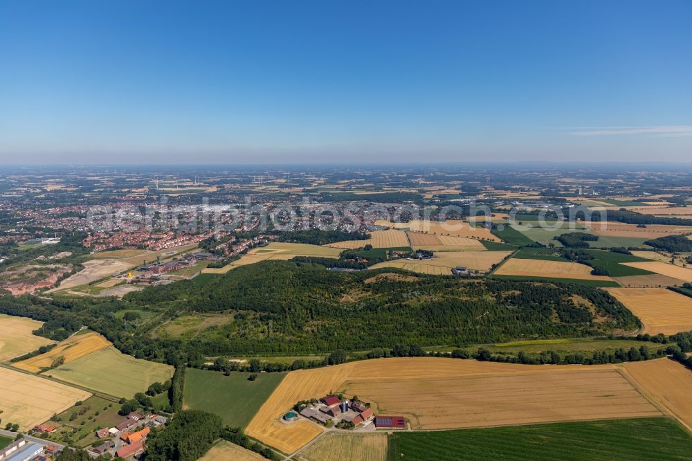 Ahlen from the bird's eye view: Reclamation site of the former mining dump Zeche Wesfalen in Ahlen in the state North Rhine-Westphalia, Germany