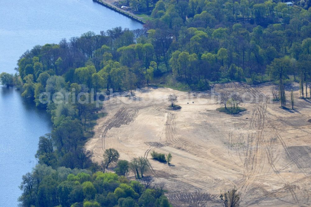 Aerial photograph Potsdam - View at the construction site of a new building on the site of the former gray barracks of the russian army in Potsdam in the federal state of Brandenburg