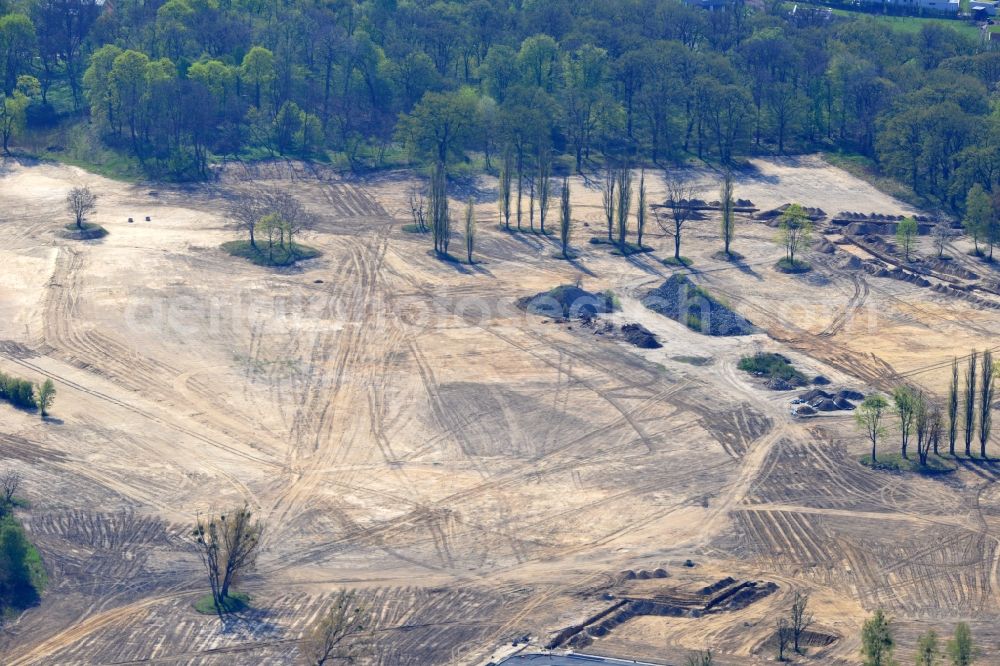 Potsdam from above - View at the construction site of a new building on the site of the former gray barracks of the russian army in Potsdam in the federal state of Brandenburg