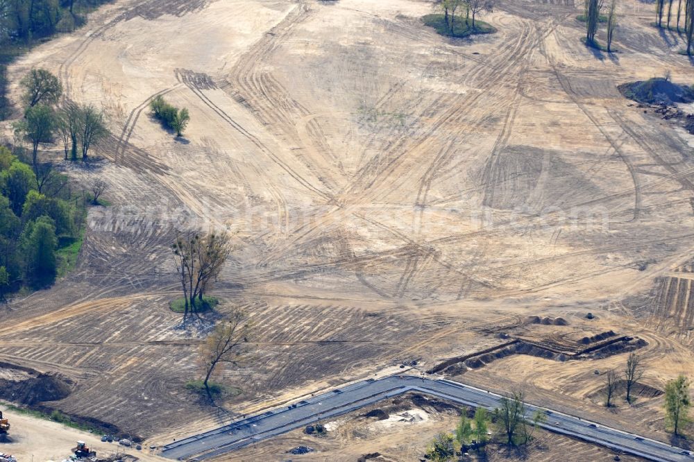 Aerial image Potsdam - View at the construction site of a new building on the site of the former gray barracks of the russian army in Potsdam in the federal state of Brandenburg