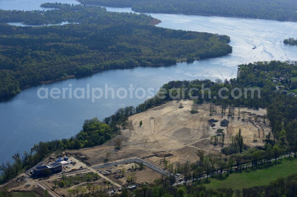 Potsdam from above - View at the construction site of a new building on the site of the former gray barracks of the russian army in Potsdam in the federal state of Brandenburg