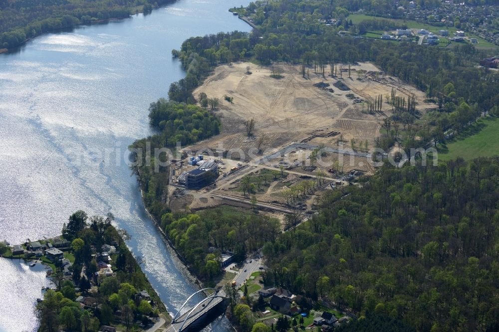 Potsdam from above - View at the construction site of a new building on the site of the former gray barracks of the russian army in Potsdam in the federal state of Brandenburg