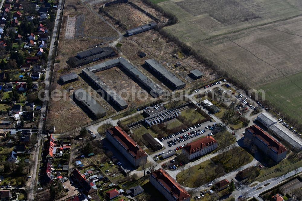 Aerial photograph Stahnsdorf - Conversion surfaces on the renatured site of the former barracks and military - real estate in the district Gueterfelde in Stahnsdorf in the state Brandenburg