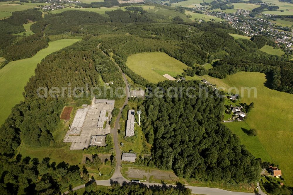 Reichshof from the bird's eye view: The site of the former ammunition depots and barracks at the Reichshof Reichshof in North Rhine-Westphalia