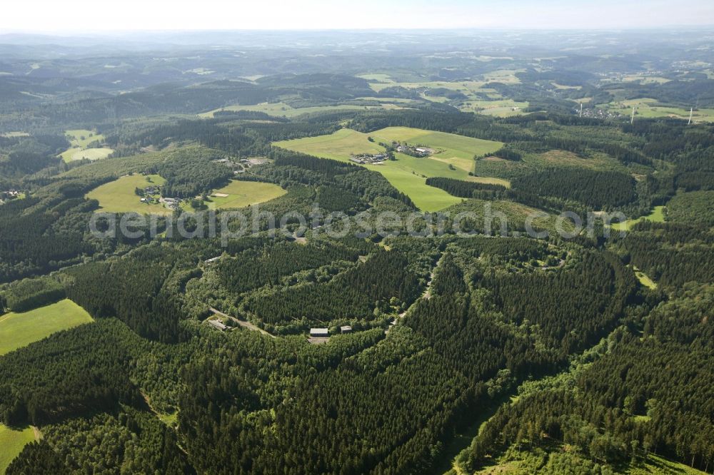 Reichshof from the bird's eye view: The site of the former ammunition depots and barracks at the Reichshof Reichshof in North Rhine-Westphalia