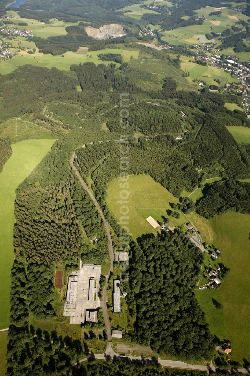 Aerial photograph Reichshof - The site of the former ammunition depots and barracks at the Reichshof Reichshof in North Rhine-Westphalia