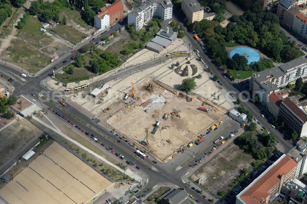 Aerial photograph Berlin - Blick auf das Gelände des ehemaligen Nordbahnhof in Berlin Mitte