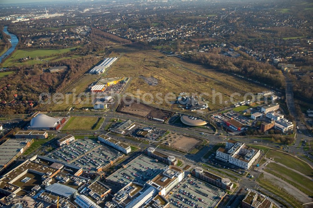 Oberhausen from above - Compound and area of the former steelworks in Oberhausen in the state of North Rhine-Westphalia