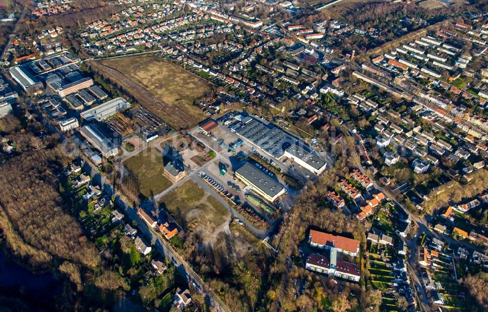 Aerial photograph Gelsenkirchen - Area of the former mining pit Bergmannsglueck in Gelsenkirchen in the state of North Rhine-Westphalia