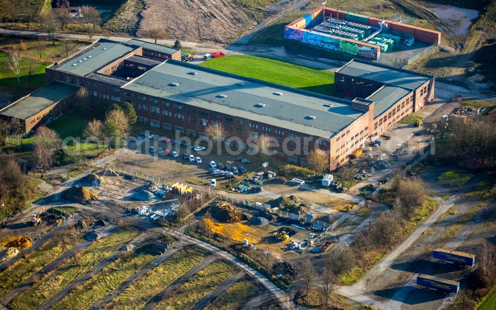 Aerial photograph Gelsenkirchen - Site of the former coal mine Hugo in the Buer part in Gelsenkirchen in the state of North Rhine-Westphalia. Companies and industrial facilities are located here