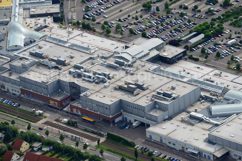 Leipzig from above - Site of the shopping center Paunsdorf Center in Leipzig in Saxony. The operator is the Unibail-Rodamco Germany GmbH