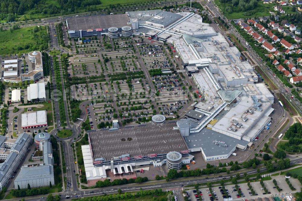 Aerial image Leipzig - Site of the shopping center Paunsdorf Center in Leipzig in Saxony. The operator is the Unibail-Rodamco Germany GmbH