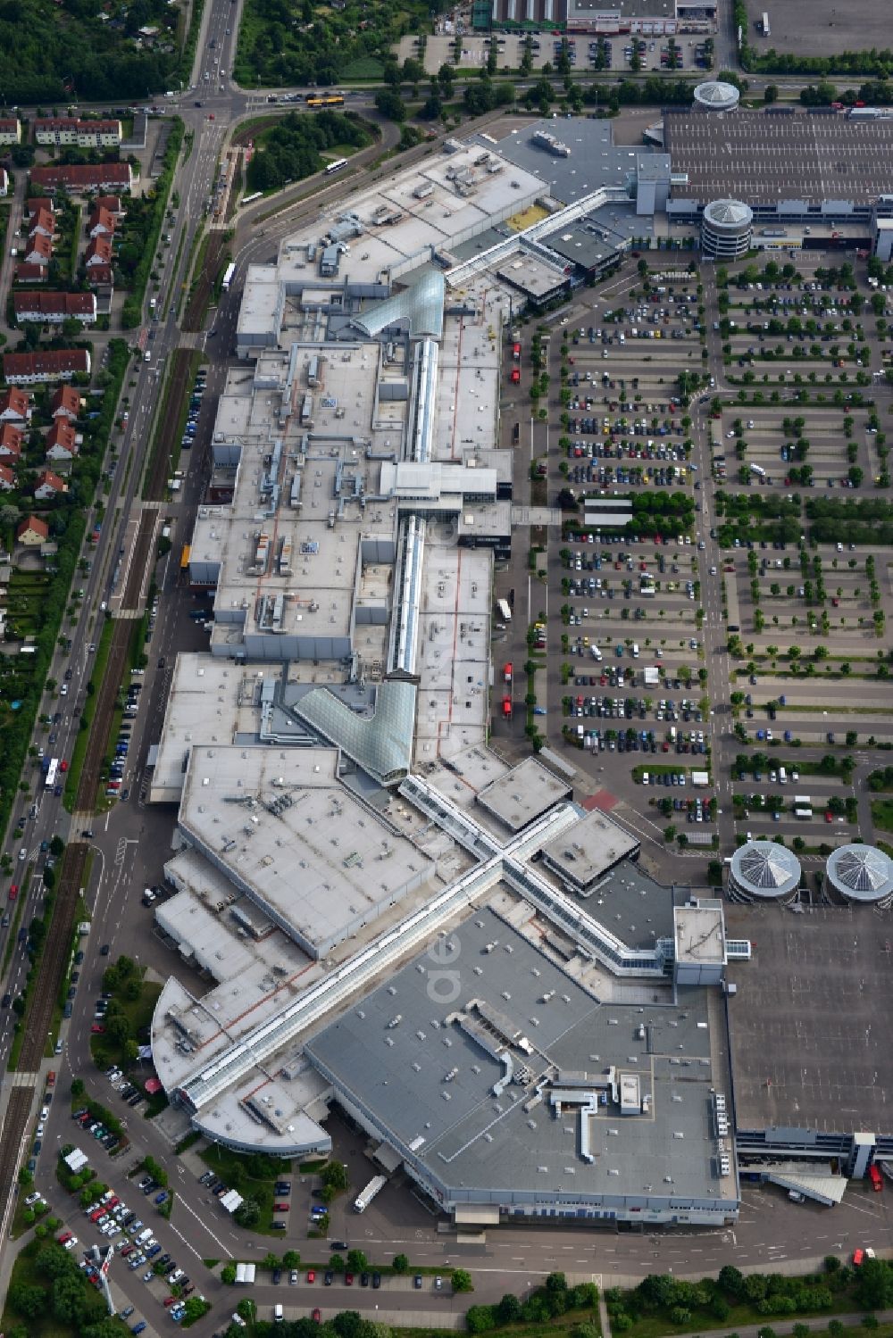 Aerial image Leipzig - Site of the shopping center Paunsdorf Center in Leipzig in Saxony. The operator is the Unibail-Rodamco Germany GmbH