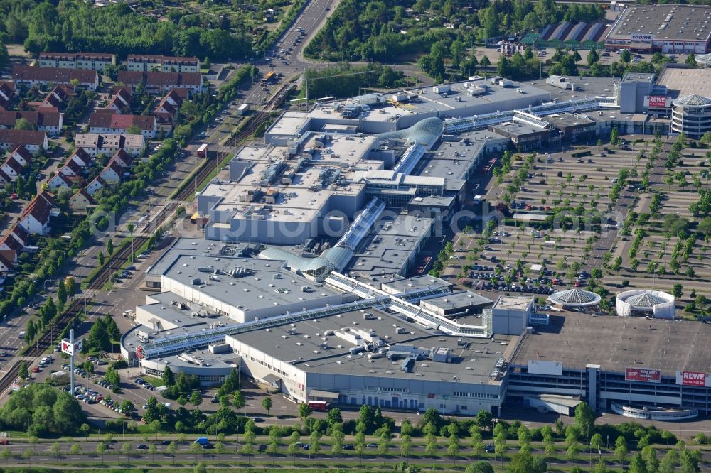 Aerial image Leipzig - Site of the shopping center Paunsdorf Center in Leipzig in Saxony. The operator is the Unibail-Rodamco Germany GmbH