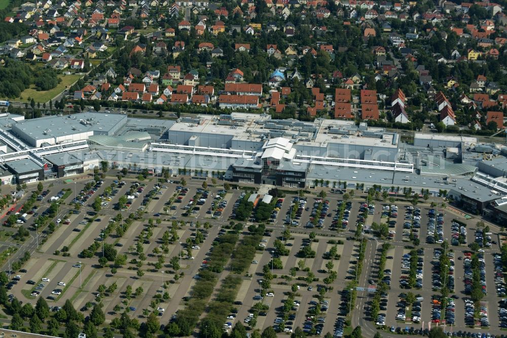 Aerial image Leipzig - Site of the shopping center Paunsdorf Center in Leipzig in Saxony. The operator is the Unibail-Rodamco Germany GmbH