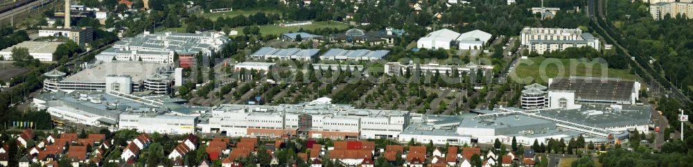 Leipzig from above - Site of the shopping center Paunsdorf Center in Leipzig in Saxony. The operator is the Unibail-Rodamco Germany GmbH