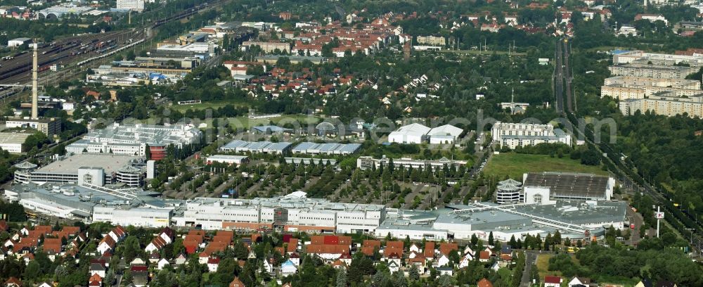 Leipzig from the bird's eye view: Site of the shopping center Paunsdorf Center in Leipzig in Saxony. The operator is the Unibail-Rodamco Germany GmbH