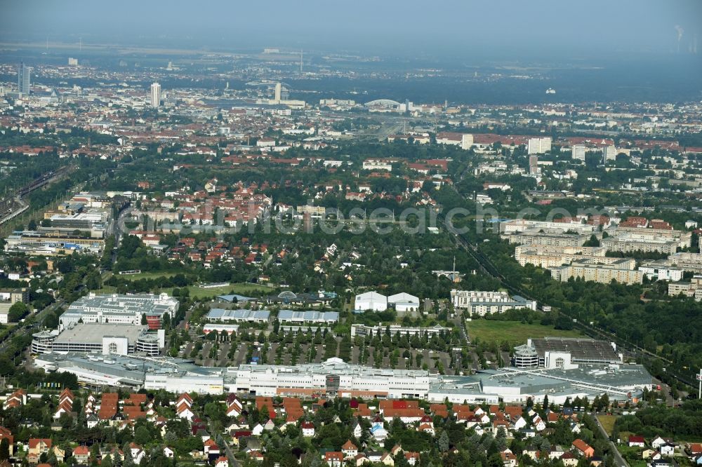 Aerial image Leipzig - Site of the shopping center Paunsdorf Center in Leipzig in Saxony. The operator is the Unibail-Rodamco Germany GmbH