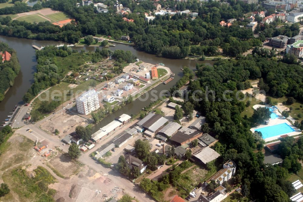 Halle ( Saale ) from above - Site of the city's port development area in Halle Saale in Saxony-Anhalt