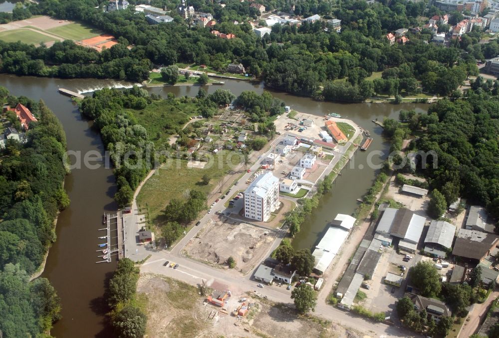 Aerial image Halle ( Saale ) - Site of the city's port development area in Halle Saale in Saxony-Anhalt