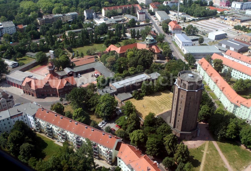 Aerial photograph Halle / Saale - Site of the fire station south of the fire at the Water Tower in Halle / Saale in Saxony-Anhalt