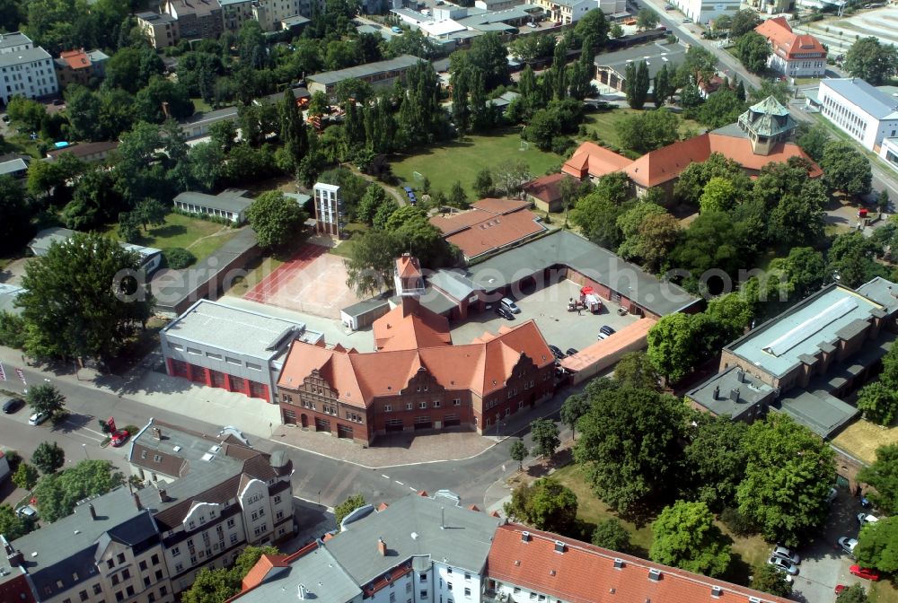 Halle / Saale from above - Site of the fire station south of the fire at the Water Tower in Halle / Saale in Saxony-Anhalt