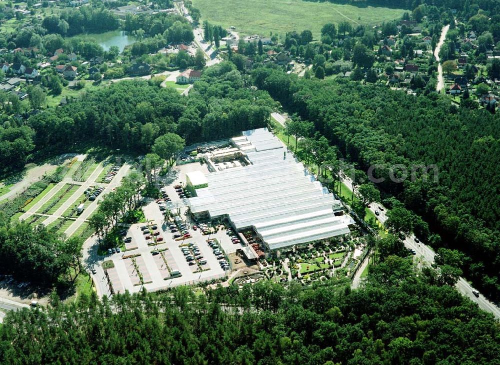 Borgsdorf / Brandenburg from the bird's eye view: Gelände der Firma Pflanzen - Kölle GmbH an der Rosenstraße in 16556 Borgsdorf (Brandenburg). - Tel.: 03303/53200