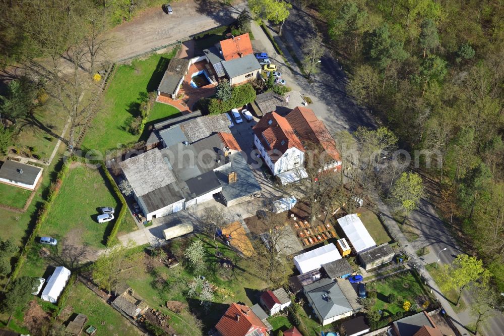 Falkensee from the bird's eye view: Site of the butcher Gaedecke in Falkensee in Brandenburg