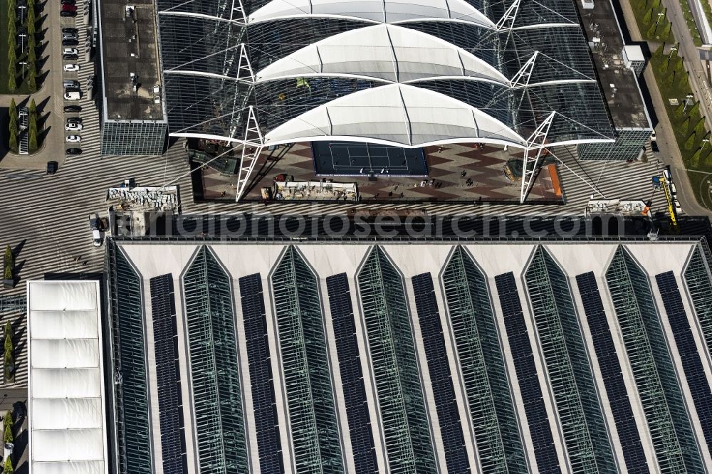 München from above - Terminal 2 on the grounds of the airport Muenchen in Munich in the state Bavaria, Germany