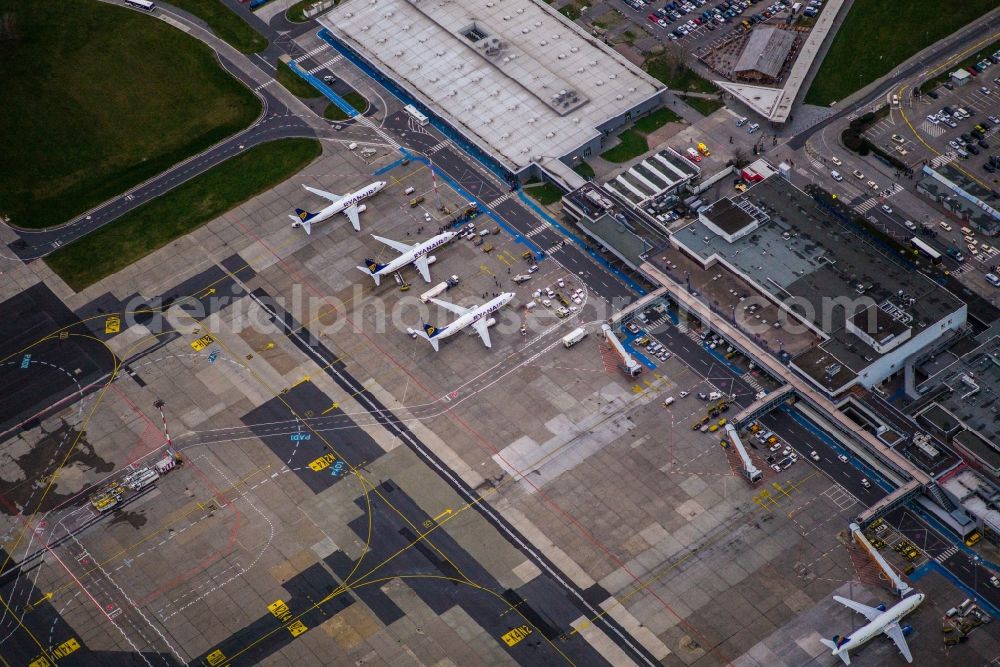 Aerial image Schönefeld - Terminals on the grounds of the airport Schoenefeld in the state Brandenburg