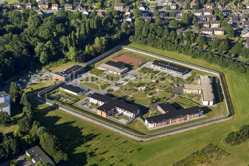 Bedburg-Hau from above - Site of Forensic Psychiatry n with the construction of the LVR Bedburg Hau on the outskirts of Bedburg-Hau North Rhine-Westphalia