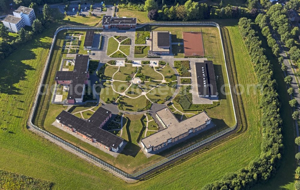 Bedburg-Hau from the bird's eye view: Site of Forensic Psychiatry n with the construction of the LVR Bedburg Hau on the outskirts of Bedburg-Hau North Rhine-Westphalia