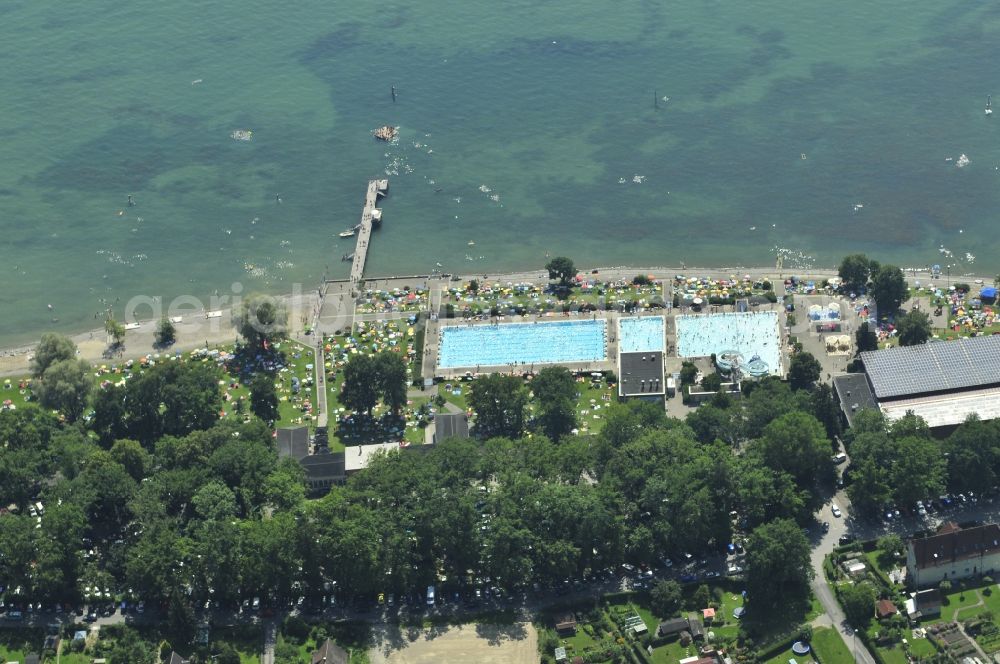 Aerial image Bregenz - Grounds of the swimming pool at Lake Bodensee in Bregenz, Austria