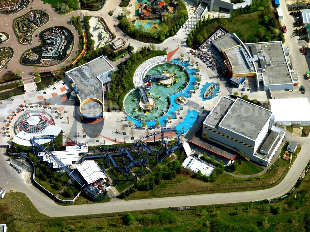 Aerial photograph Günzburg - Grounds of the theme park Legoland Günzburg in Bavaria