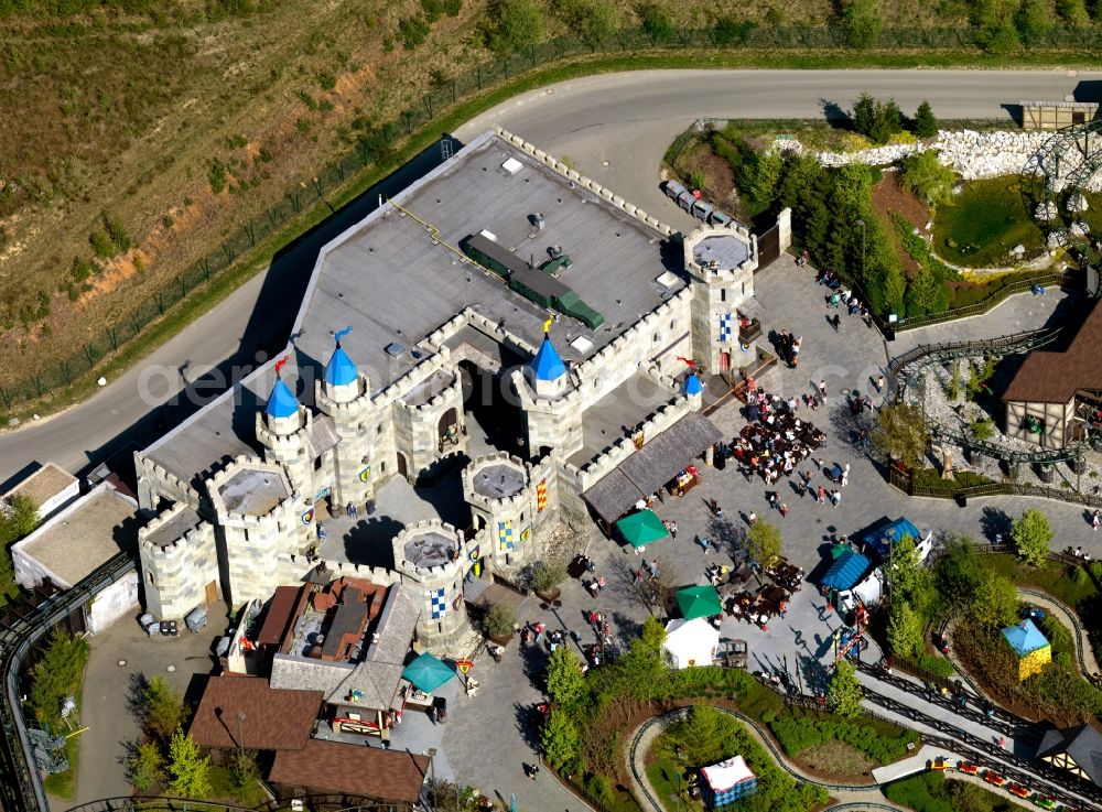 Aerial image Günzburg - Grounds of the theme park Legoland Günzburg in Bavaria