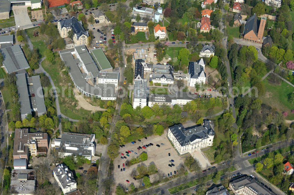 Berlin-Dahlem from above - Gelände des Fritz-Haber-Institut der Max-Planck-Gesellschaft in Berlin - Dahlem am Faradayweg 4 - 6 in 14195 Berlin. Area of the Fritz-Haber-Institut der Max-Planck-Gesellschaft in Berlin - Dahlem.