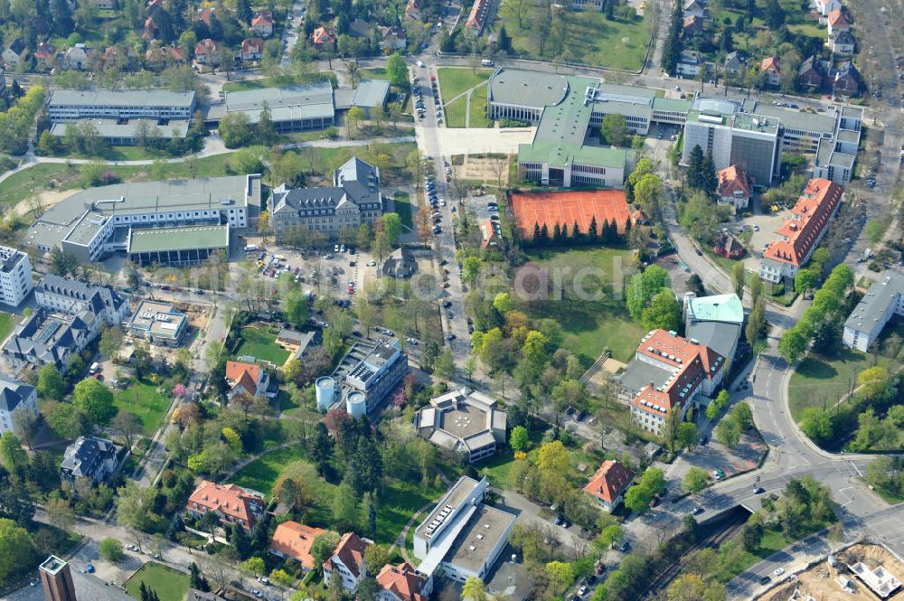 Aerial image Berlin-Dahlem - Gelände des Fritz-Haber-Institut der Max-Planck-Gesellschaft in Berlin - Dahlem am Faradayweg 4 - 6 in 14195 Berlin. Area of the Fritz-Haber-Institut der Max-Planck-Gesellschaft in Berlin - Dahlem.