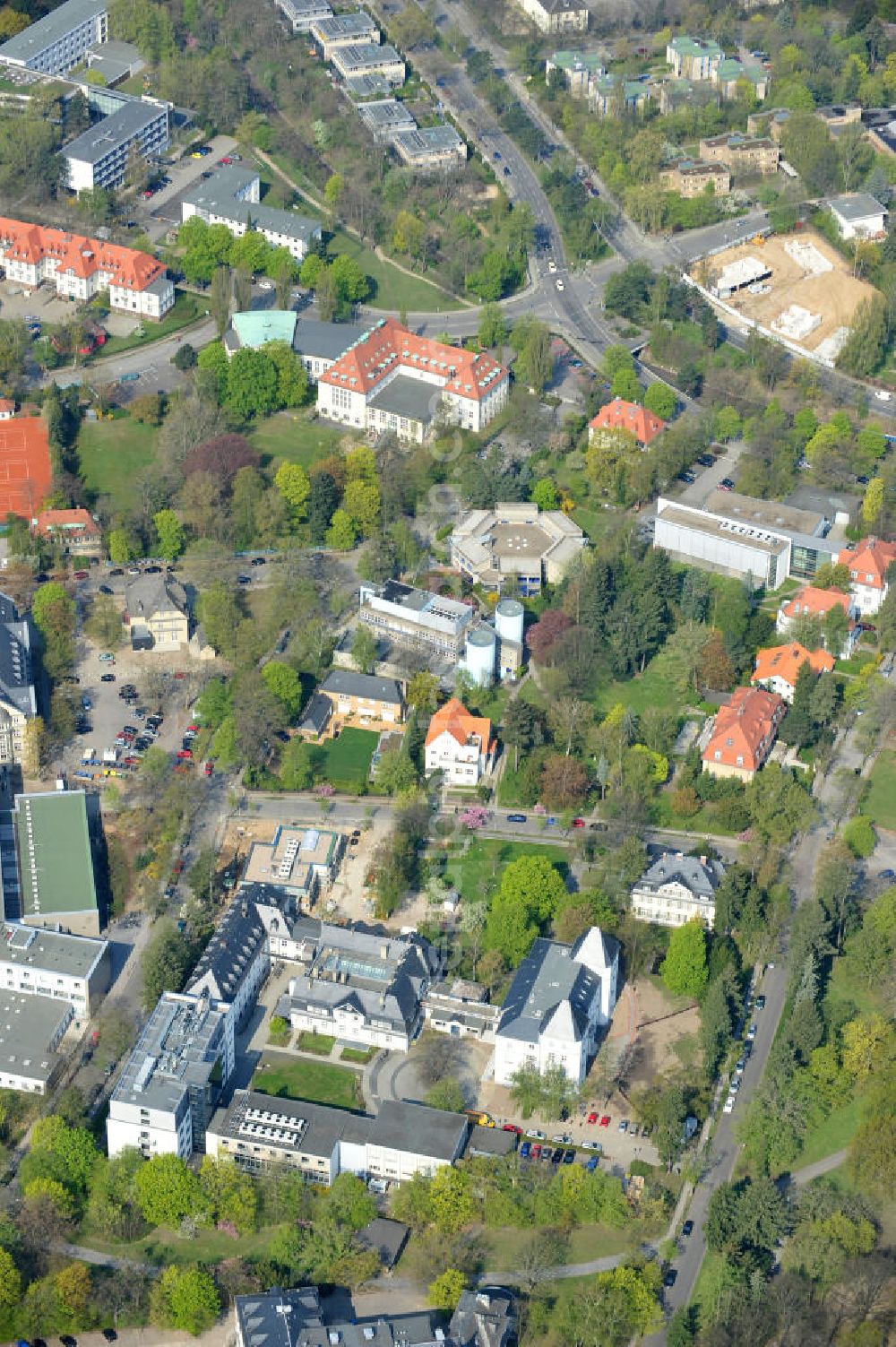 Berlin-Dahlem from above - Gelände des Fritz-Haber-Institut der Max-Planck-Gesellschaft in Berlin - Dahlem am Faradayweg 4 - 6 in 14195 Berlin. Area of the Fritz-Haber-Institut der Max-Planck-Gesellschaft in Berlin - Dahlem.