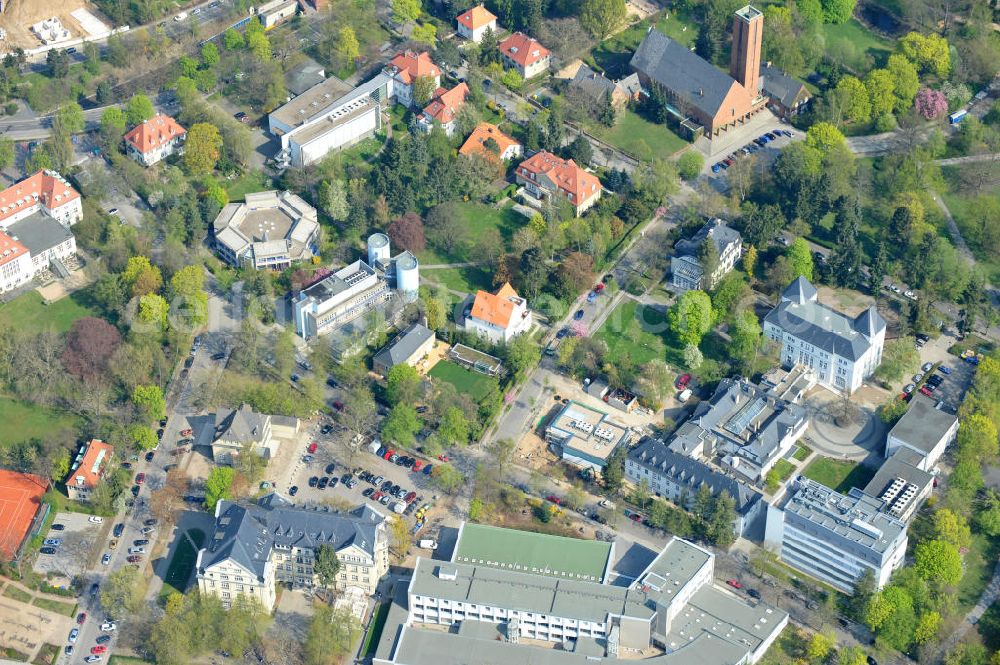 Berlin-Dahlem from above - Gelände des Fritz-Haber-Institut der Max-Planck-Gesellschaft in Berlin - Dahlem am Faradayweg 4 - 6 in 14195 Berlin. Area of the Fritz-Haber-Institut der Max-Planck-Gesellschaft in Berlin - Dahlem.