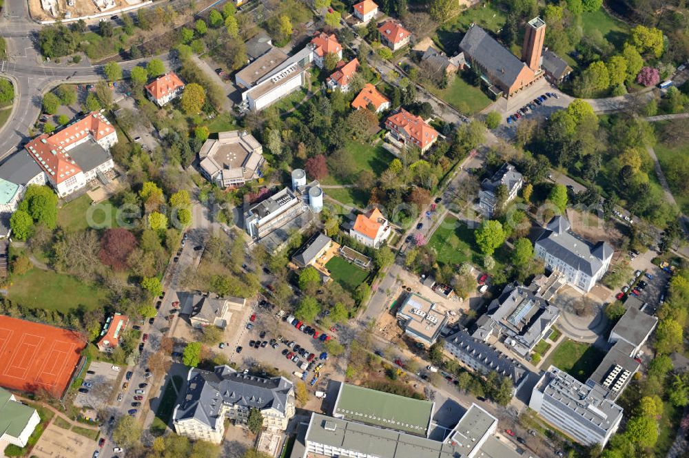 Berlin-Dahlem from above - Gelände des Fritz-Haber-Institut der Max-Planck-Gesellschaft in Berlin - Dahlem am Faradayweg 4 - 6 in 14195 Berlin. Area of the Fritz-Haber-Institut der Max-Planck-Gesellschaft in Berlin - Dahlem.