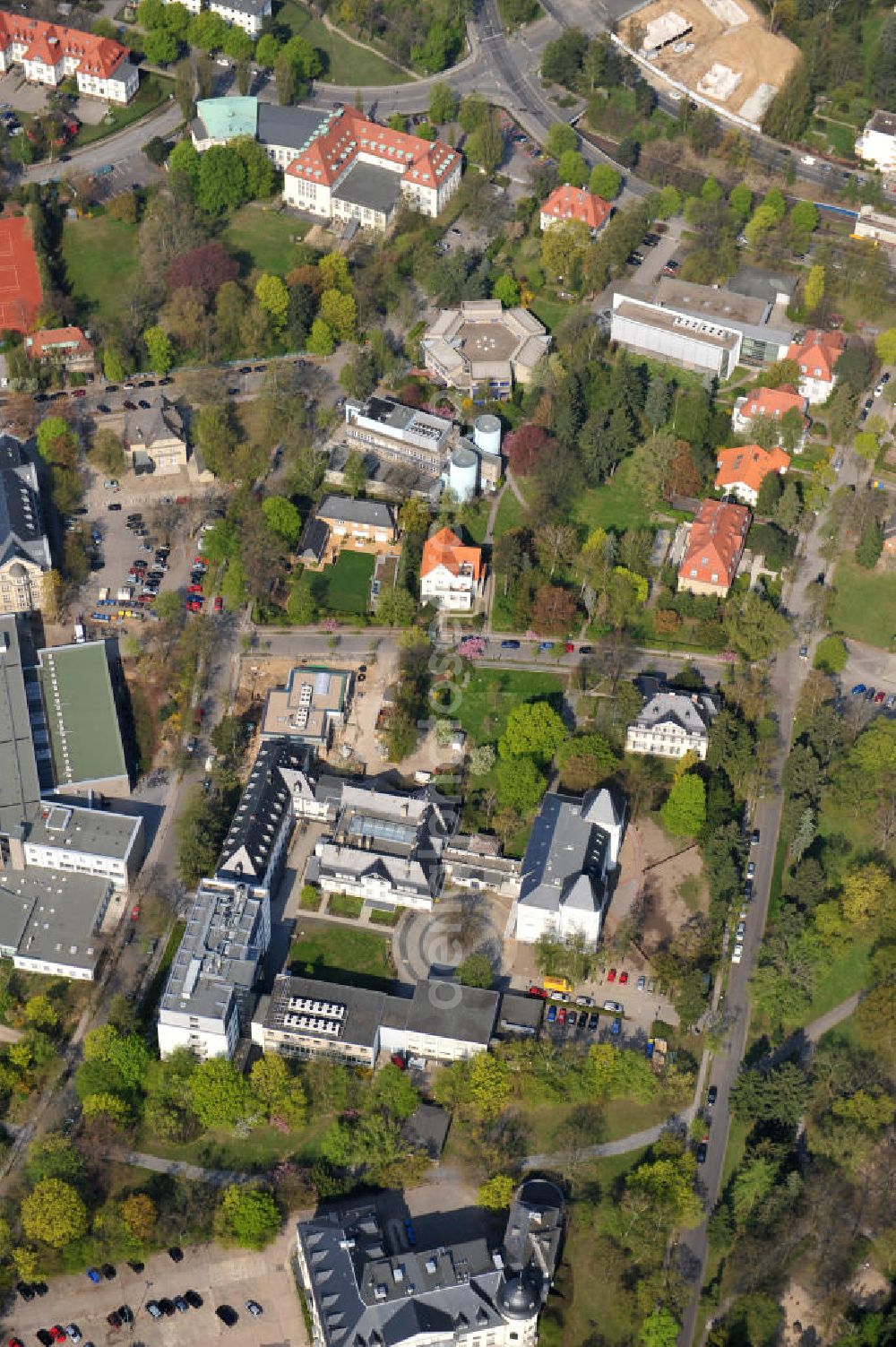 Berlin-Dahlem from above - Gelände des Fritz-Haber-Institut der Max-Planck-Gesellschaft in Berlin - Dahlem am Faradayweg 4 - 6 in 14195 Berlin. Area of the Fritz-Haber-Institut der Max-Planck-Gesellschaft in Berlin - Dahlem.